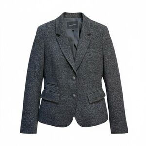 Banana Republic Gray Tweed Wool Blend Single Breasted Blazer Size 8